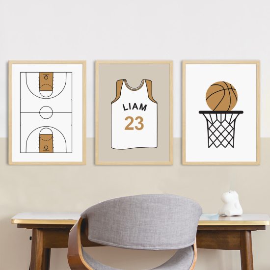 Basketball kids and teen room photo set – premium high quality prints by Ponponi
