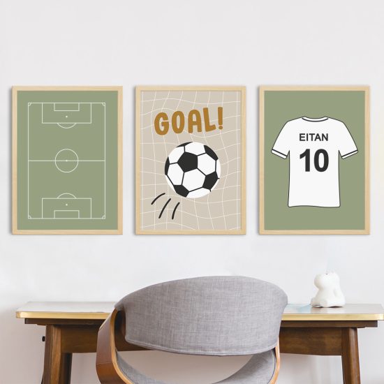 Football themed kids and teen room poster – premium high quality print by Ponponi