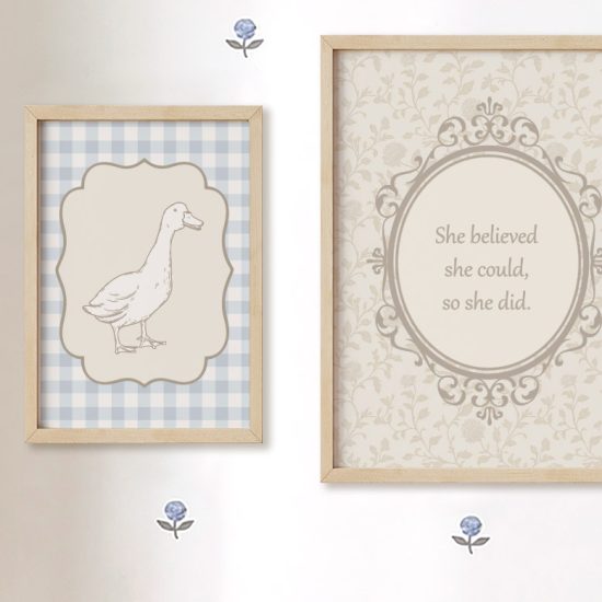 Vintage-style posters for a child's room – Goose Bowtie, "Mila" model