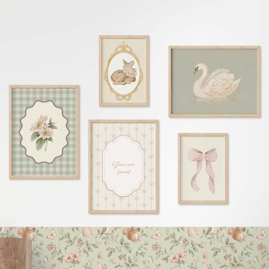 Vintage Coquette Kids Room Poster Set – Ponponi