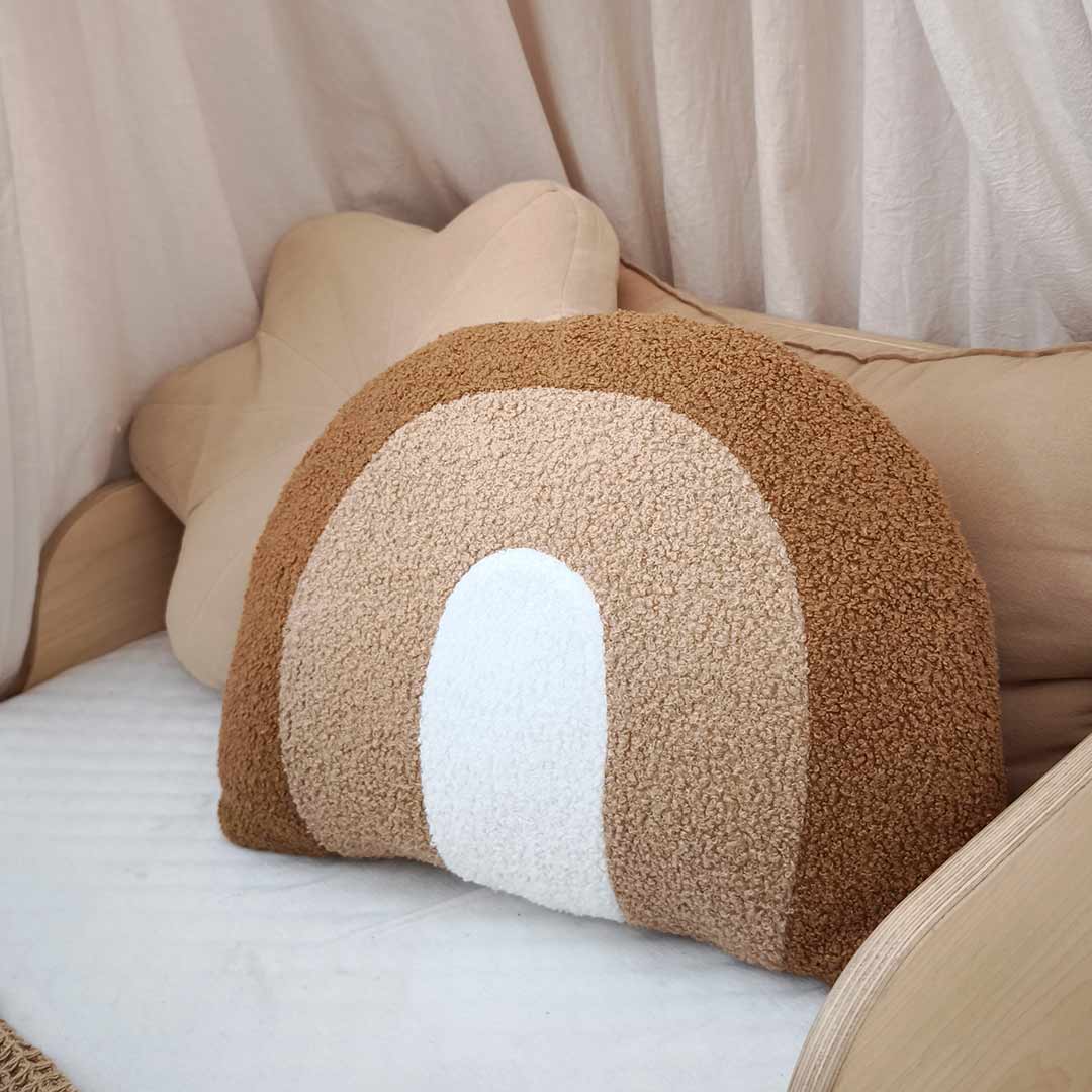 Brown rainbow decorative cushion