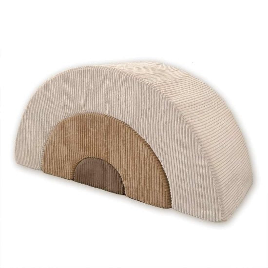 Rainbow arc play sofa in cream corduroy with removable washable cover for kids – Ponponi