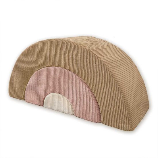 Pink rainbow arc play sofa with removable washable cover for kids – Ponponi