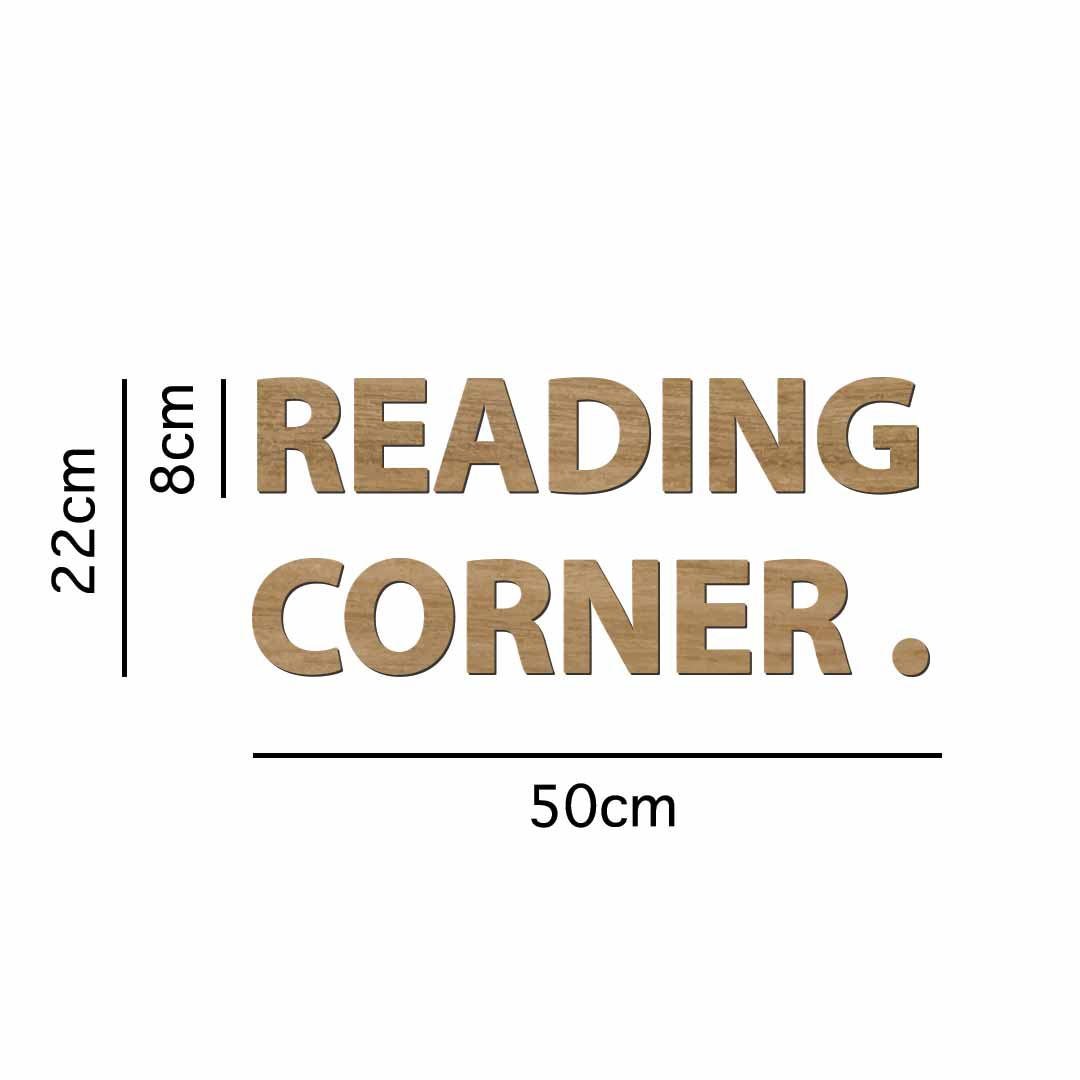 Wooden sign for children's room Wooden letters – READING CORNER