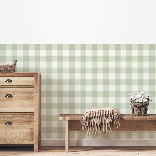 Wallpaper for a children's room – Medium-sized checkered peel-and-stick wallpaper