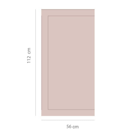 Pink half-wall panel-style adhesive wallpaper