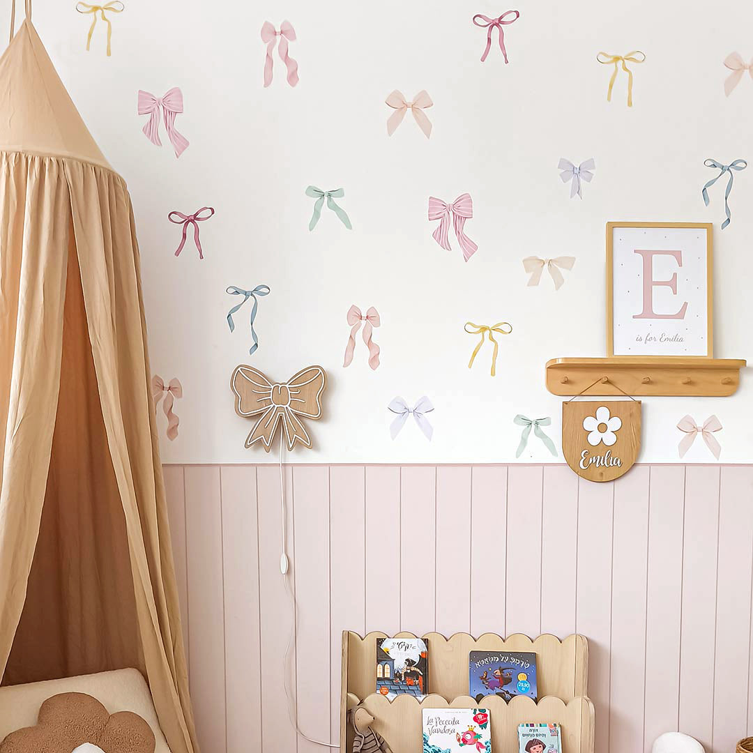 Watercolor bow wall stickers