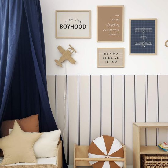 Blue Striped Wall Decal - Wallpaper