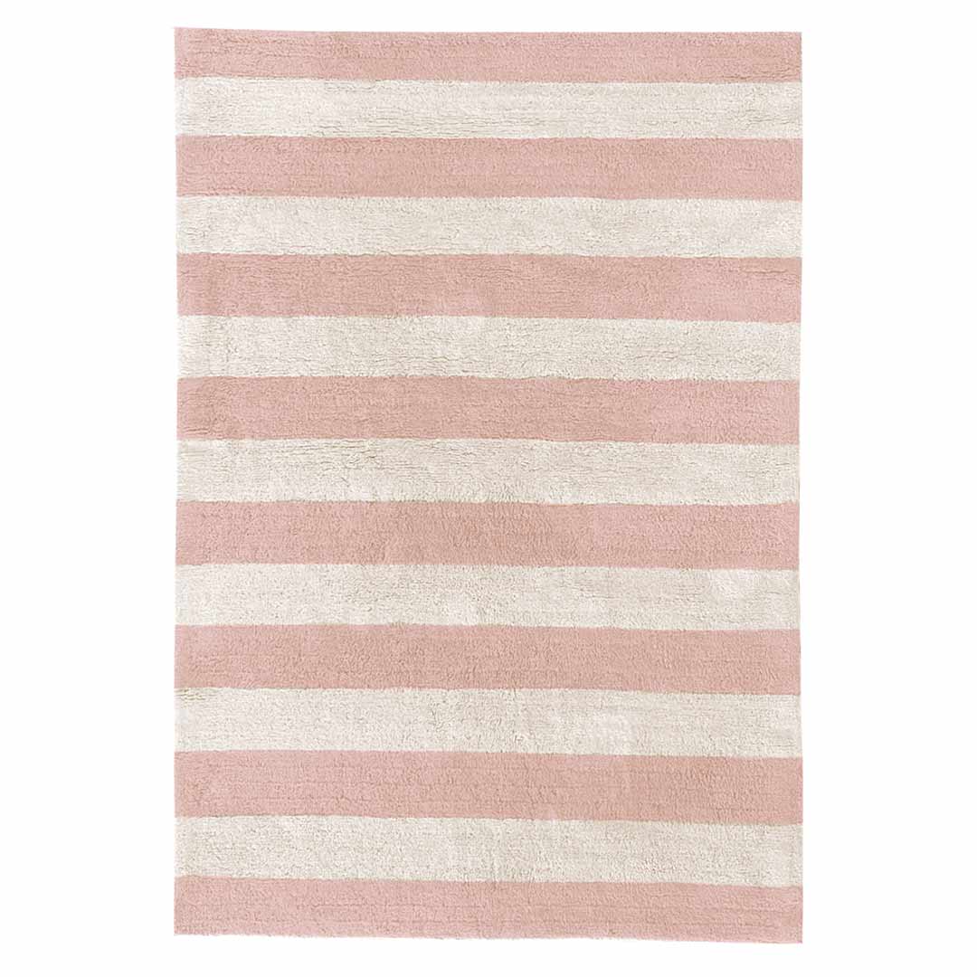 Rectangular pink striped rug for children's room – ROMA PINK