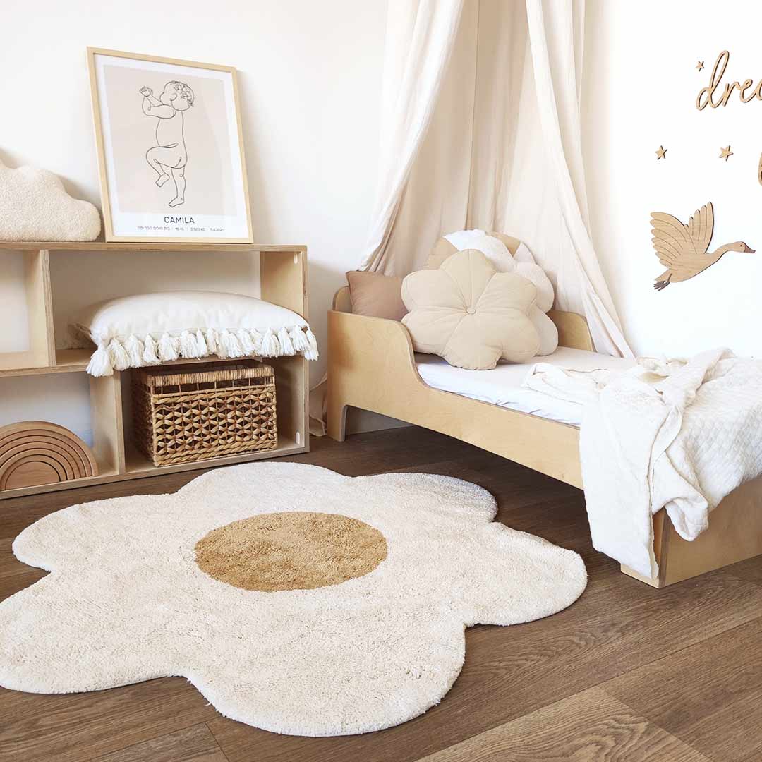 Children's rug – Cotton daisy flower