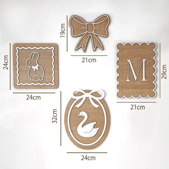 Wooden photo set with the child's initial