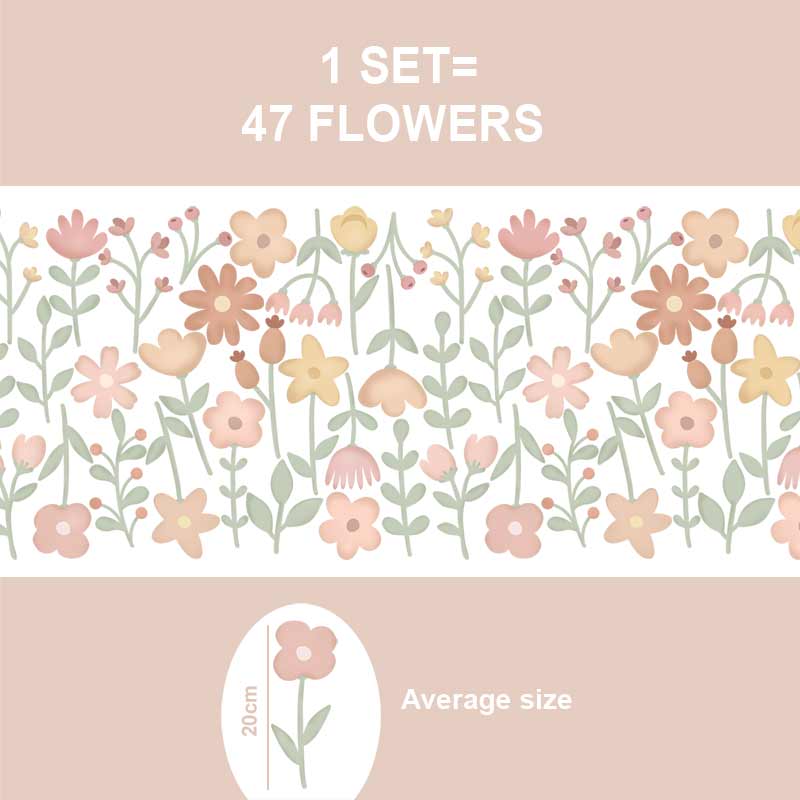 Watercolor Flower Wall Stickers – Spring Bloom
