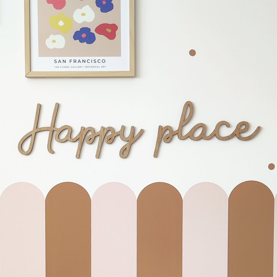Wooden sign for children's room – Happy place