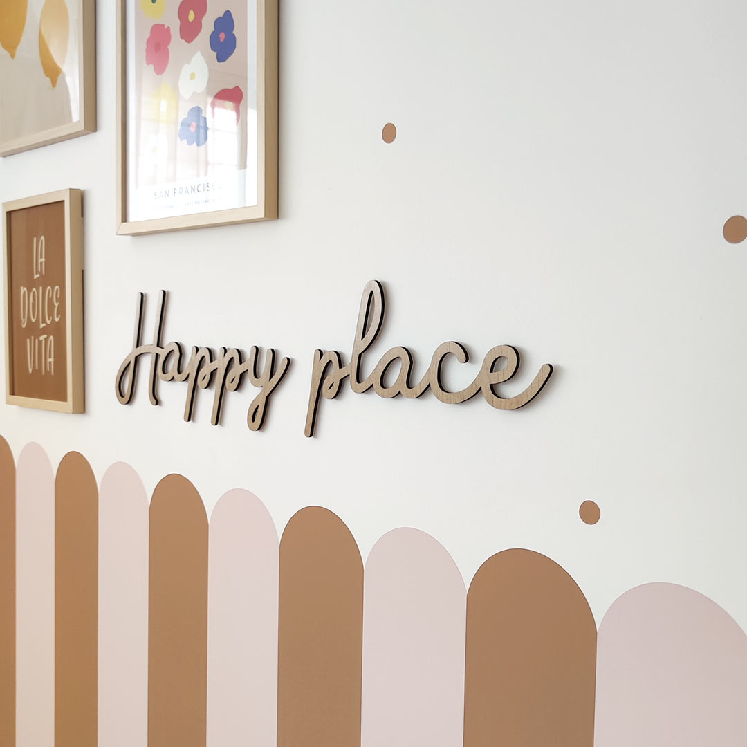 Wooden sign for children's room – Happy place