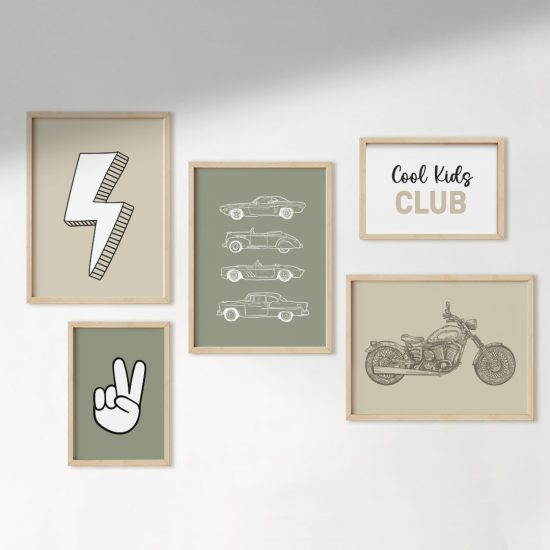Motorcycle kids and teen room photo collage – premium high quality prints by Ponponi