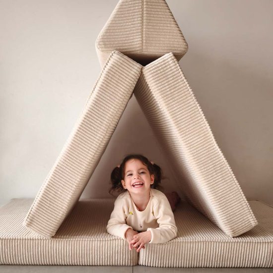 Children's Sofa – Single-Seater Convertible Sofa for Children – Olive Green