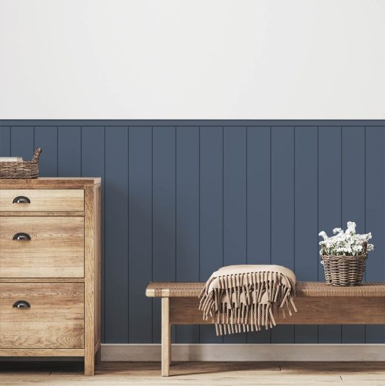 Dark Blue Thin Stripe Wallpaper