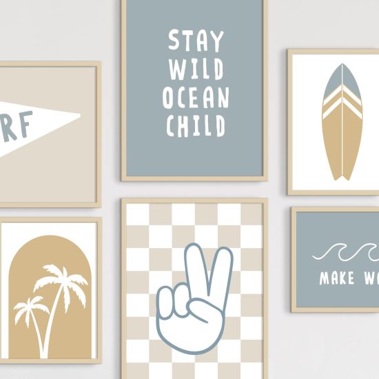 Imágenes para una habitación de adolescente con temática de surf