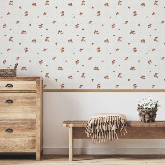 Vintage Floral Wall Mural for a Child's Room – Delicate Flowers - Wallpaper