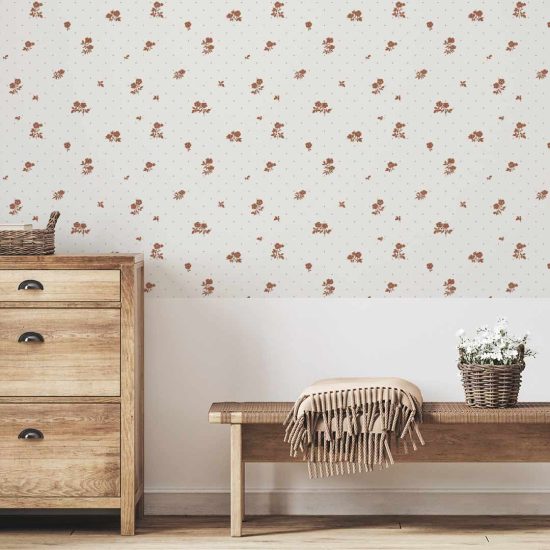 Vintage Floral Wall Mural for a Child's Room – Delicate Flowers - Wallpaper