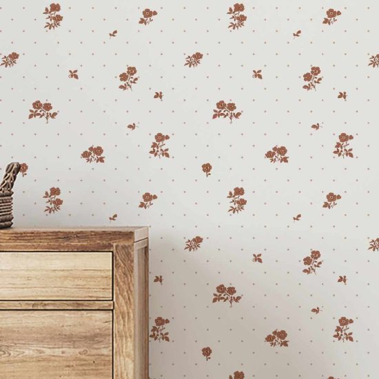 Vintage Floral Wall Mural for a Child's Room – Delicate Flowers - Wallpaper