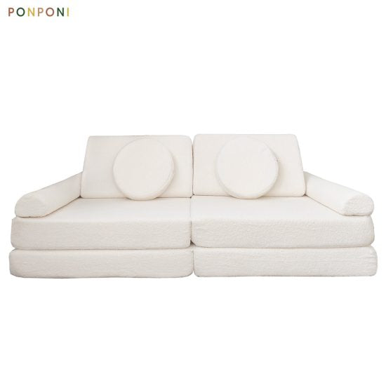 Complete kids play sofa GRANDE 160cm in teddy with removable washable cover – Ponponi