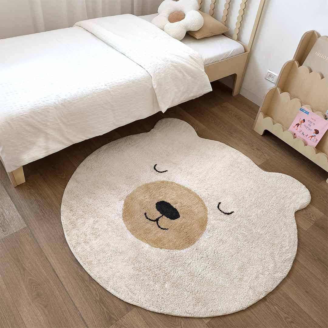 Cream Teddy Bear Rug for Children's Room – TEDDY