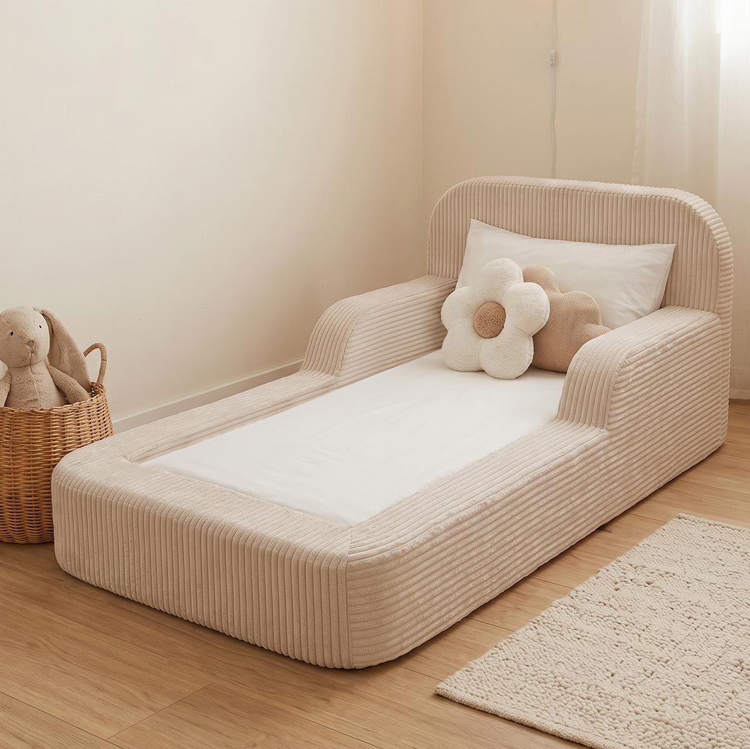 Montessori Toddler Floor Bed – Foam Transition Bed with Corduroy Cover | 70×130 cm