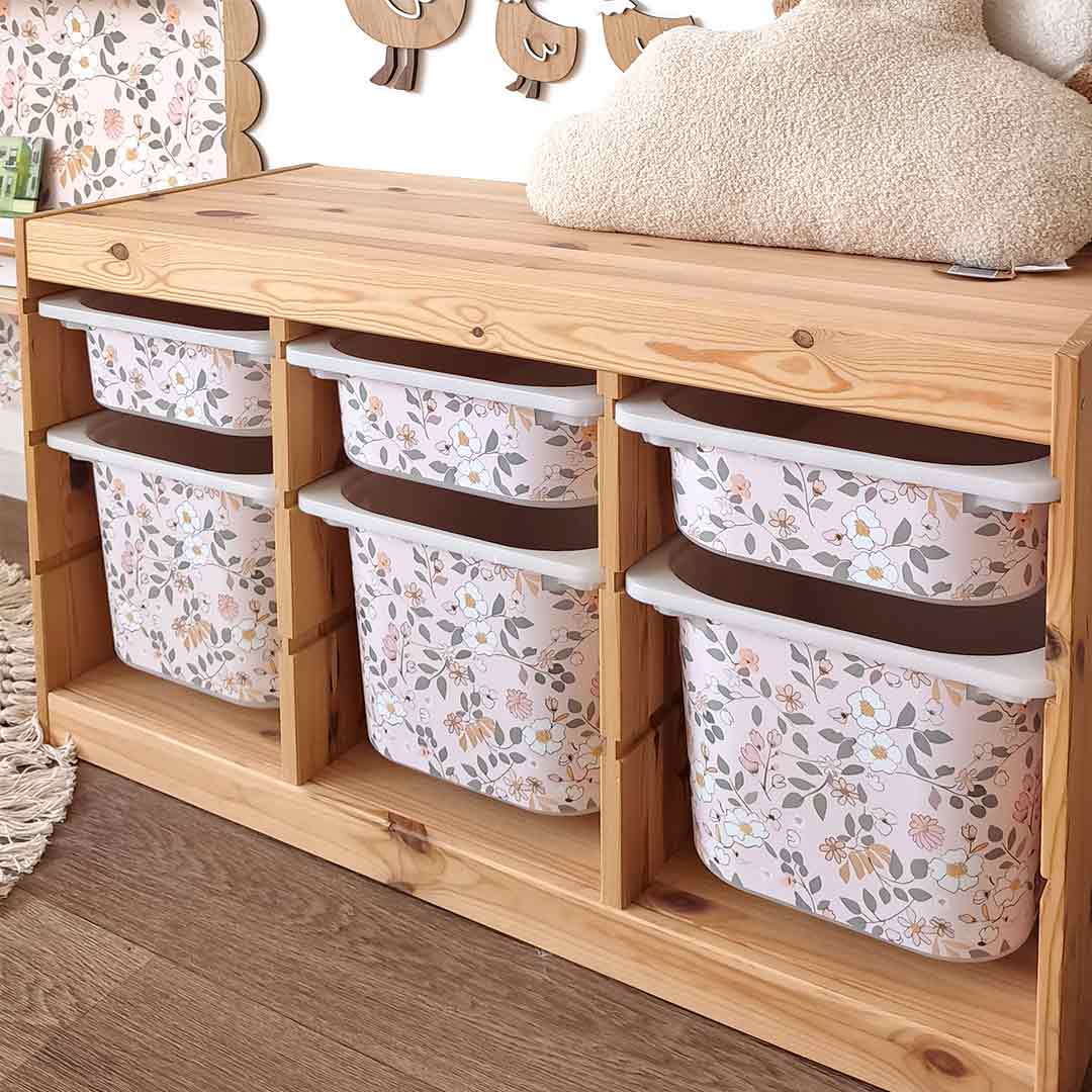 Stickers for plastic storage boxes