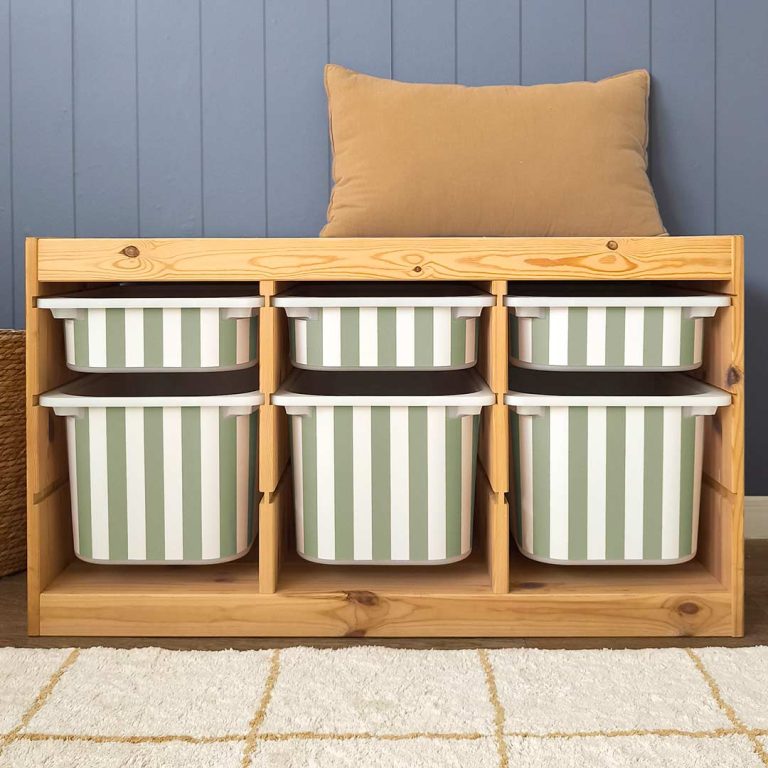 Trofast storage box stickers with stripes