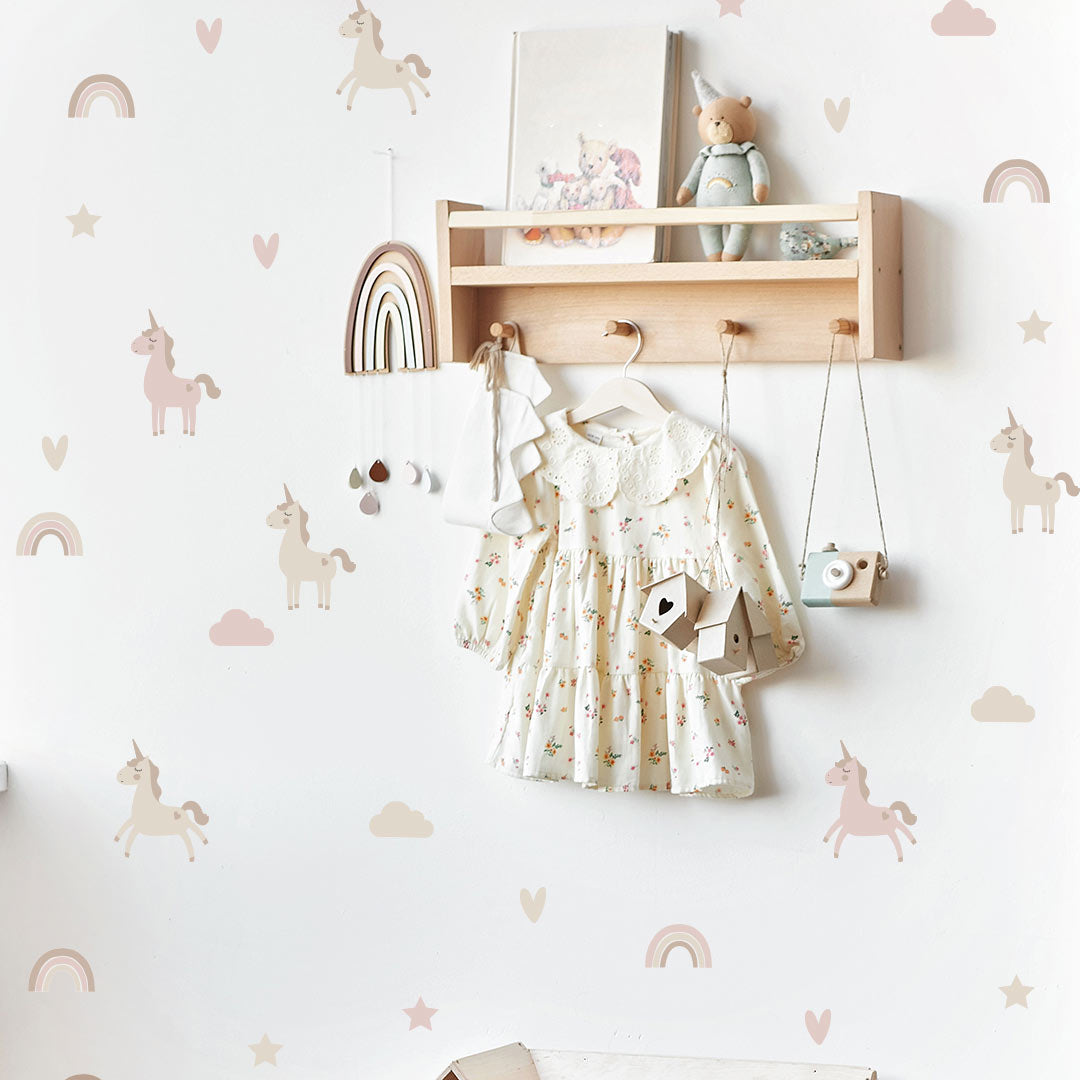 Unicorn and rainbow wall stickers