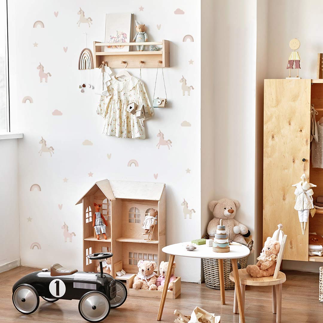 Unicorn and rainbow wall stickers