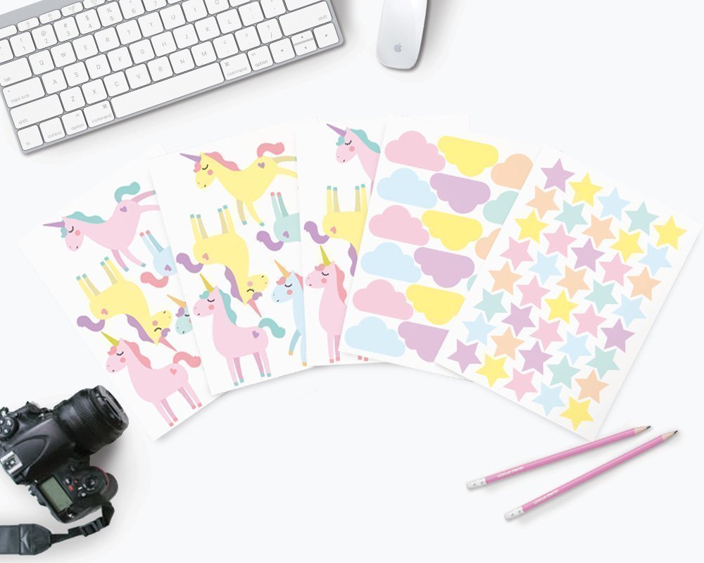 Pastel unicorn wall stickers