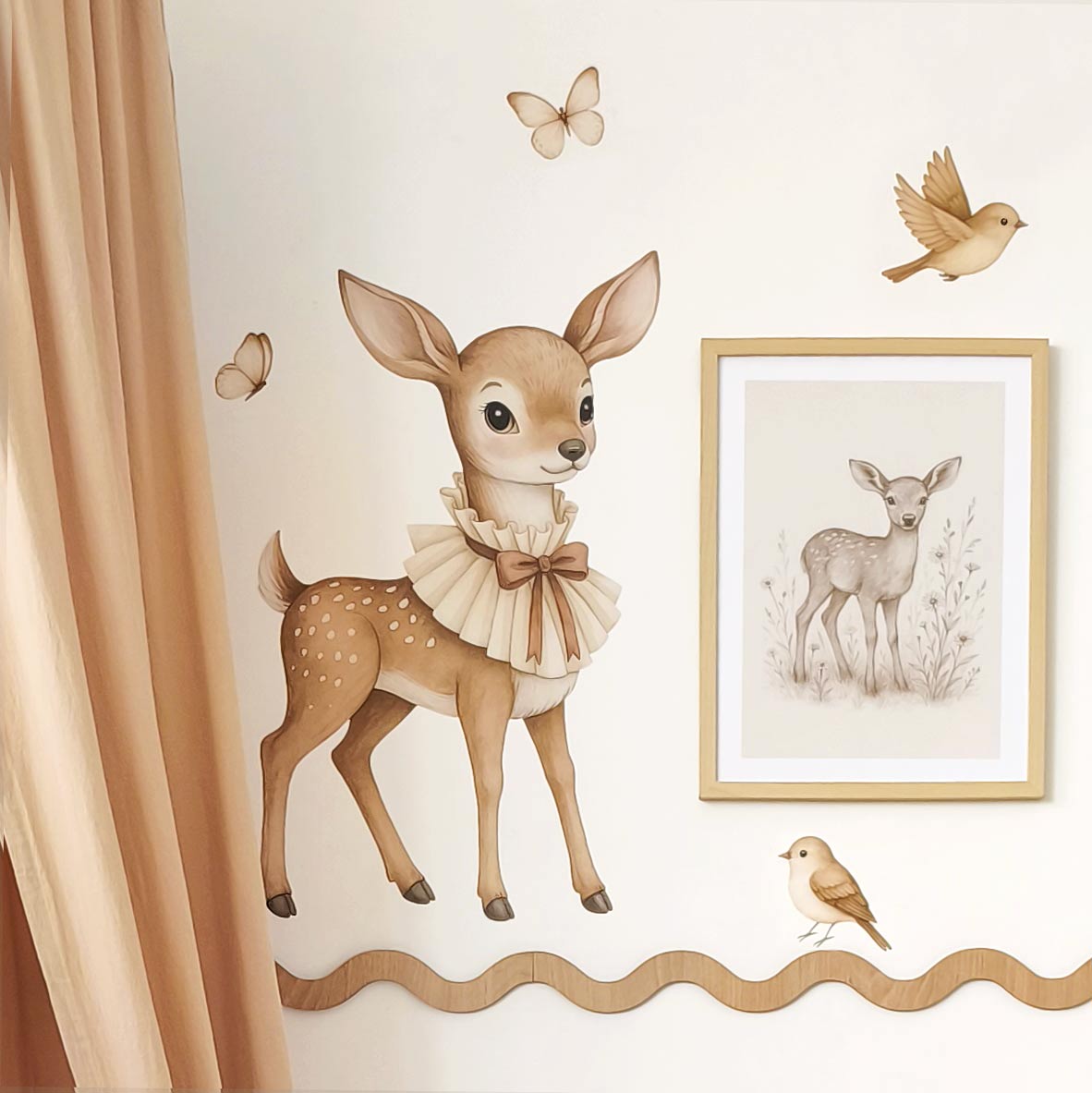 Vintage Deer, Birds & Butterflies Wall Decals