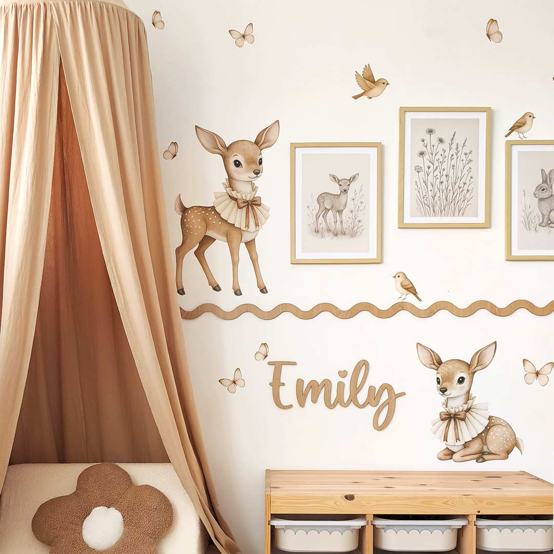 Vintage Deer, Birds & Butterflies Wall Decals