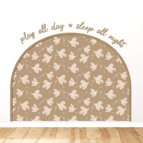 Bundle: Rainbow sticker + curved wooden frame + wooden lettering