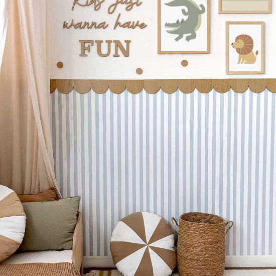 Striped wallpaper for a child's room
