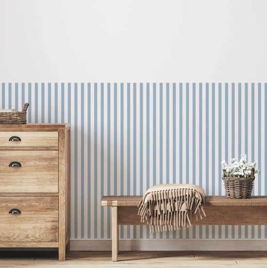 Striped wallpaper for a child's room