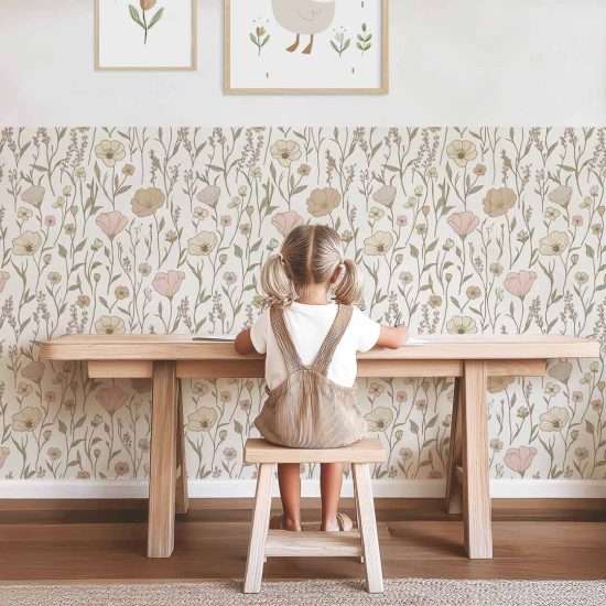 LULU Floral Wallpaper for a Children's Room