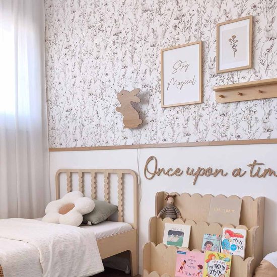 Vintage Rabbit Wall Decal – Bunny in the Woods - Wallpaper