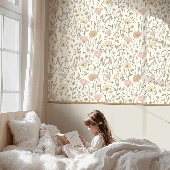 LULU Floral Wallpaper for a Children's Room