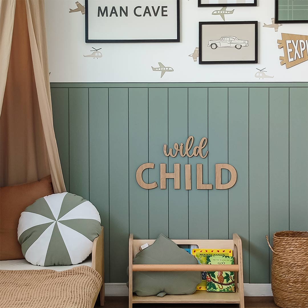 Wooden sign for children's room Inspirational quote wild child