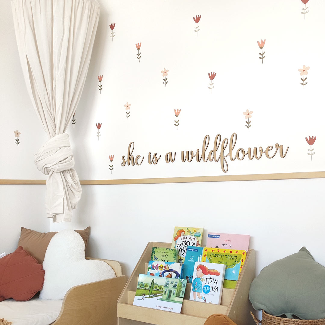 Wooden sign for a child's room – she is a wildflower