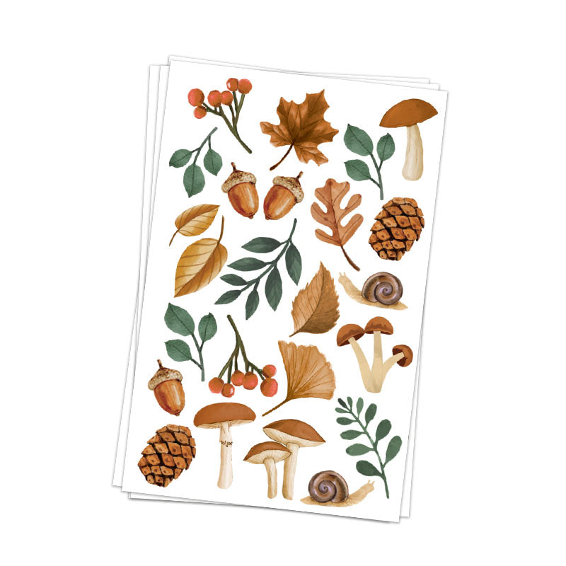Wall stickers for children's rooms – Autumn forest with fallen leaves